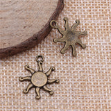WYSIWYG 20pcs 17mm Antique Silver Color Antique Bronze Pendant Sun Sun Charm Pendants Sun Pendants