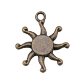 WYSIWYG 20pcs 17mm Antique Silver Color Antique Bronze Pendant Sun Sun Charm Pendants Sun Pendants