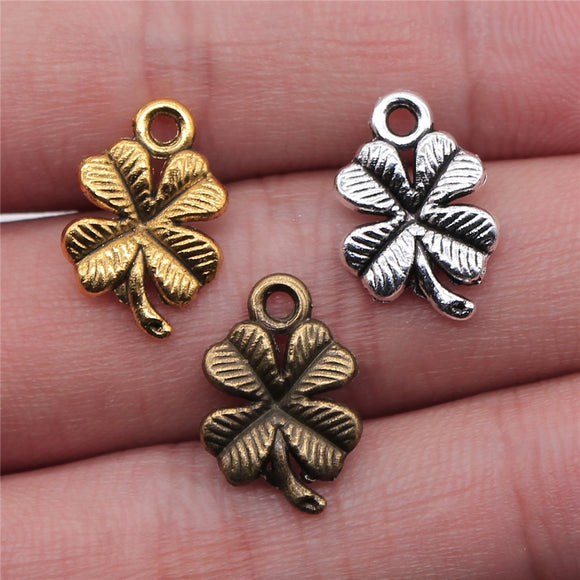 WYSIWYG 20pcs 17x11mm 3 Colors Lucky Irish Four Leaf Clover Charms DIY Handmade Jewelry Pendant EF3923
