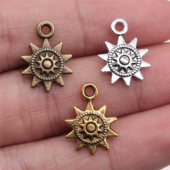 WYSIWYG 20pcs 17x12mm 3 Colors Small Sun Pendant Charms For Jewelry Making h0348