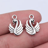 WYSIWYG 20pcs 17x12mm Antique Silver Color Swan Charms Pendant For Jewelry Making DIY Jewelry Findings