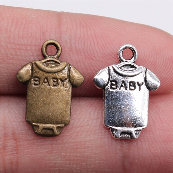WYSIWYG 20pcs 17x12mm Pendant Baby Cloth Baby Cloth Charm Pendants For Jewelry Making 2 Colors Baby Cloth Pendants