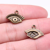 WYSIWYG 20pcs 17x13mm Eye Charms Pendants For Jewelry Making Antique Silver Plated Antique Bronze Color Jewelry Findings