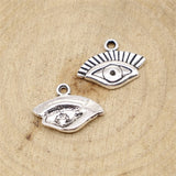 WYSIWYG 20pcs 17x13mm Eye Charms Pendants For Jewelry Making Antique Silver Plated Antique Bronze Color Jewelry Findings