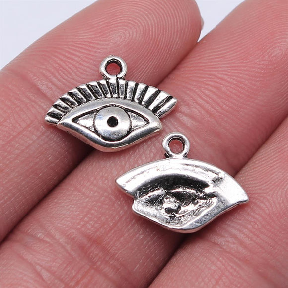 WYSIWYG 20pcs 17x13mm Eye Charms Pendants For Jewelry Making Antique Silver Plated Antique Bronze Color Jewelry Findings