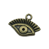 WYSIWYG 20pcs 17x13mm Eye Charms Pendants For Jewelry Making Antique Silver Plated Antique Bronze Color Jewelry Findings