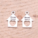 WYSIWYG 20pcs 17x13mm Sweet Home Charms For DIY Jewelry Making Antique Silver Color Zinc Alloy Charms Pendant Jewelry Findings