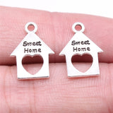 WYSIWYG 20pcs 17x13mm Sweet Home Charms For DIY Jewelry Making Antique Silver Color Zinc Alloy Charms Pendant Jewelry Findings