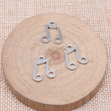 WYSIWYG 20pcs 17x14mm Antique Silver Color Musical Note Charms For Jewelry Making