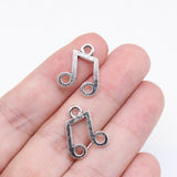 WYSIWYG 20pcs 17x14mm Antique Silver Color Musical Note Charms For Jewelry Making