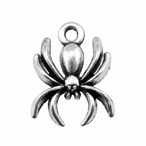 WYSIWYG 20pcs 17x14mm Antique Silver Color Plated Spider Handmade Charms Pendant DIY For Bracelet Necklace