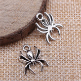 WYSIWYG 20pcs 17x14mm Antique Silver Color Plated Spider Handmade Charms Pendant DIY For Bracelet Necklace