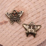 WYSIWYG 20pcs 17x14mm Butterfly Charms For Jewelry Making Antique Silver Plated Antique Bronze Color Jewelry Findings