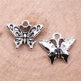 WYSIWYG 20pcs 17x14mm Butterfly Charms For Jewelry Making Antique Silver Plated Antique Bronze Color Jewelry Findings