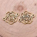 WYSIWYG 20pcs 17x14mm Hollow Flower Connector Charms For Jewelry Making DIY Jewelry Findings