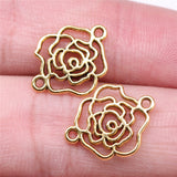 WYSIWYG 20pcs 17x14mm Hollow Flower Connector Charms For Jewelry Making DIY Jewelry Findings