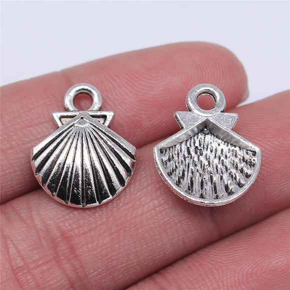 WYSIWYG 20pcs 17x14mm Shell Charms Antique Silver Color Pendant Charms For Jewelry Making Jewelry Accessories
