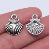 WYSIWYG 20pcs 17x14mm Shell Charms Antique Silver Color Pendant Charms For Jewelry Making Jewelry Accessories