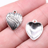 WYSIWYG 20pcs 17x14mm Sweetheart Heart Charms Antique Silver Color Pendant Charms For Jewelry Making Jewelry Findings