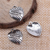 WYSIWYG 20pcs 17x14mm Sweetheart Heart Charms Antique Silver Color Pendant Charms For Jewelry Making Jewelry Findings