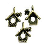 WYSIWYG 20pcs 17x15mm 2 Colors Antique Silver Color Antique Bronze Plated Birdcage Charm Bird House Charm Bird Nest Charm