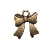 WYSIWYG 20pcs 17x15mm Bowknot Charms For Jewelry Making Antique Silver Plated Antique Bronze Color Jewelry Findings