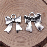 WYSIWYG 20pcs 17x15mm Bowknot Charms For Jewelry Making Antique Silver Plated Antique Bronze Color Jewelry Findings