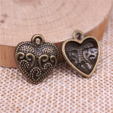 20pcs 17x16mm Heart Charms For Jewelry Making Antique Silver Plated Antique Bronze Color Jewelry Findings EF4122
