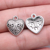 20pcs 17x16mm Heart Charms For Jewelry Making Antique Silver Plated Antique Bronze Color Jewelry Findings EF4122