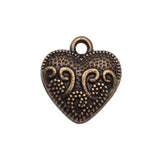 20pcs 17x16mm Heart Charms For Jewelry Making Antique Silver Plated Antique Bronze Color Jewelry Findings EF4122
