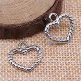 WYSIWYG 20pcs 17x17mm 2 Colors Antique Silver Color Antique Bronze Plated Pendants Charm Heart Pendant