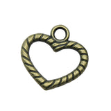 WYSIWYG 20pcs 17x17mm 2 Colors Antique Silver Color Antique Bronze Plated Pendants Charm Heart Pendant
