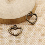 WYSIWYG 20pcs 17x17mm 2 Colors Antique Silver Color Antique Bronze Plated Pendants Charm Heart Pendant