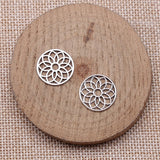 WYSIWYG 20pcs 17x17mm Antique Silver Color Openwork Flower Of Life Charms For Jewelry Making