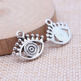 WYSIWYG 20pcs 17x20mm Antique Silver Color Eye Charms Pendant For DIY Jewelry Making Handmade Jewelry Craft Findings