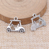 WYSIWYG 20pcs 17x20mm Antique Silver Color Golf Cart Charms For Jewelry Making