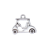 WYSIWYG 20pcs 17x20mm Antique Silver Color Golf Cart Charms For Jewelry Making