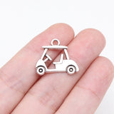 WYSIWYG 20pcs 17x20mm Antique Silver Color Golf Cart Charms For Jewelry Making