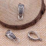 20pcs 17x6mm Big Hole Beads Bail Beads Antique Silver Color Bail Beads Pendants Charm Bail Beads ef0043