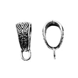 20pcs 17x6mm Big Hole Beads Bail Beads Antique Silver Color Bail Beads Pendants Charm Bail Beads ef0043