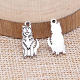 WYSIWYG 20pcs 17x8mm Antique Silver Color Husky Charms For Jewelry Making