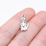 WYSIWYG 20pcs 17x8mm Antique Silver Color Husky Charms For Jewelry Making