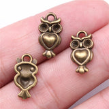WYSIWYG 20pcs 17x9mm Owl Charms For Jewelry Making Antique Silver Plated Antique Bronze Color Jewelry Findings