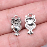 WYSIWYG 20pcs 17x9mm Owl Charms For Jewelry Making Antique Silver Plated Antique Bronze Color Jewelry Findings