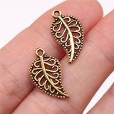 WYSIWYG 20pcs 18x10mm 5 Colors Small Leaf Charms Leaves Charm For Jewelry Making