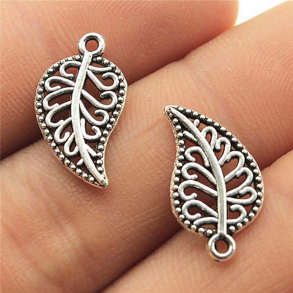 WYSIWYG 20pcs 18x10mm 5 Colors Small Leaf Charms Leaves Charm For Jewelry Making