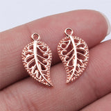 WYSIWYG 20pcs 18x10mm 5 Colors Small Leaf Charms Leaves Charm For Jewelry Making