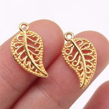 WYSIWYG 20pcs 18x10mm 5 Colors Small Leaf Charms Leaves Charm For Jewelry Making