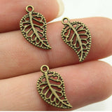 WYSIWYG 20pcs 18x10mm 5 Colors Small Leaf Charms Leaves Charm For Jewelry Making