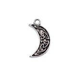 WYSIWYG 20pcs 18x10mm Antique Silver Color Celtic Knot Moon Charms For Jewelry Making